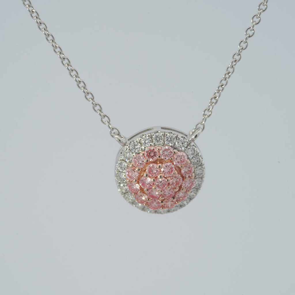 10K White Gold 0.35ct Pink & White Lab Diamond Necklace