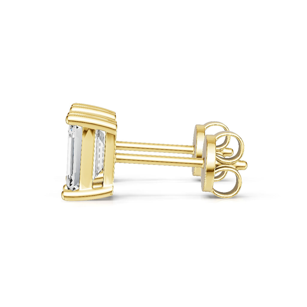 10K Yellow Gold 0.46ct Lab Diamond Emerald-Cut Stud Earrings