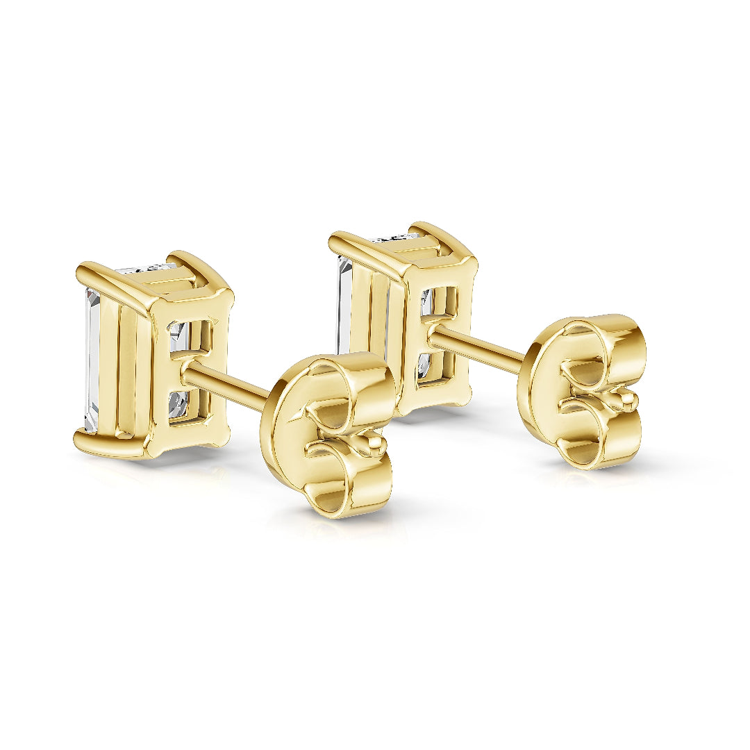 10K Yellow Gold 0.46ct Lab Diamond Emerald-Cut Stud Earrings