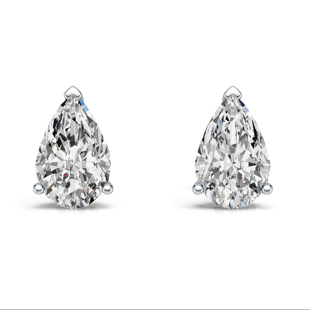 10K White Gold 0.50ct Pear Lab Diamond Stud Earrings