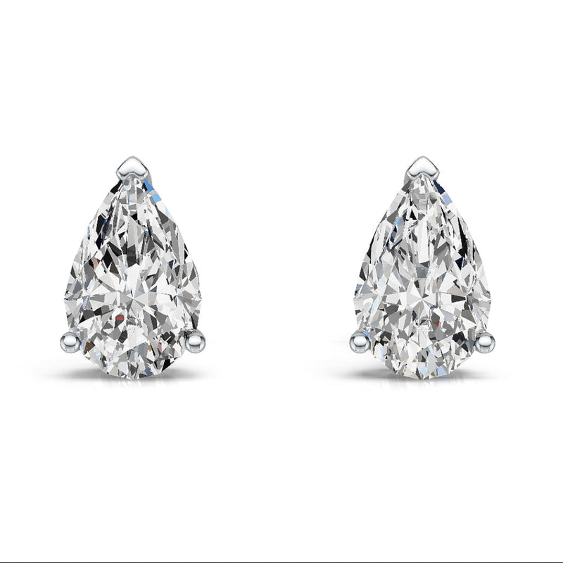 10K White Gold 0.50ct Pear Lab Diamond Stud Earrings
