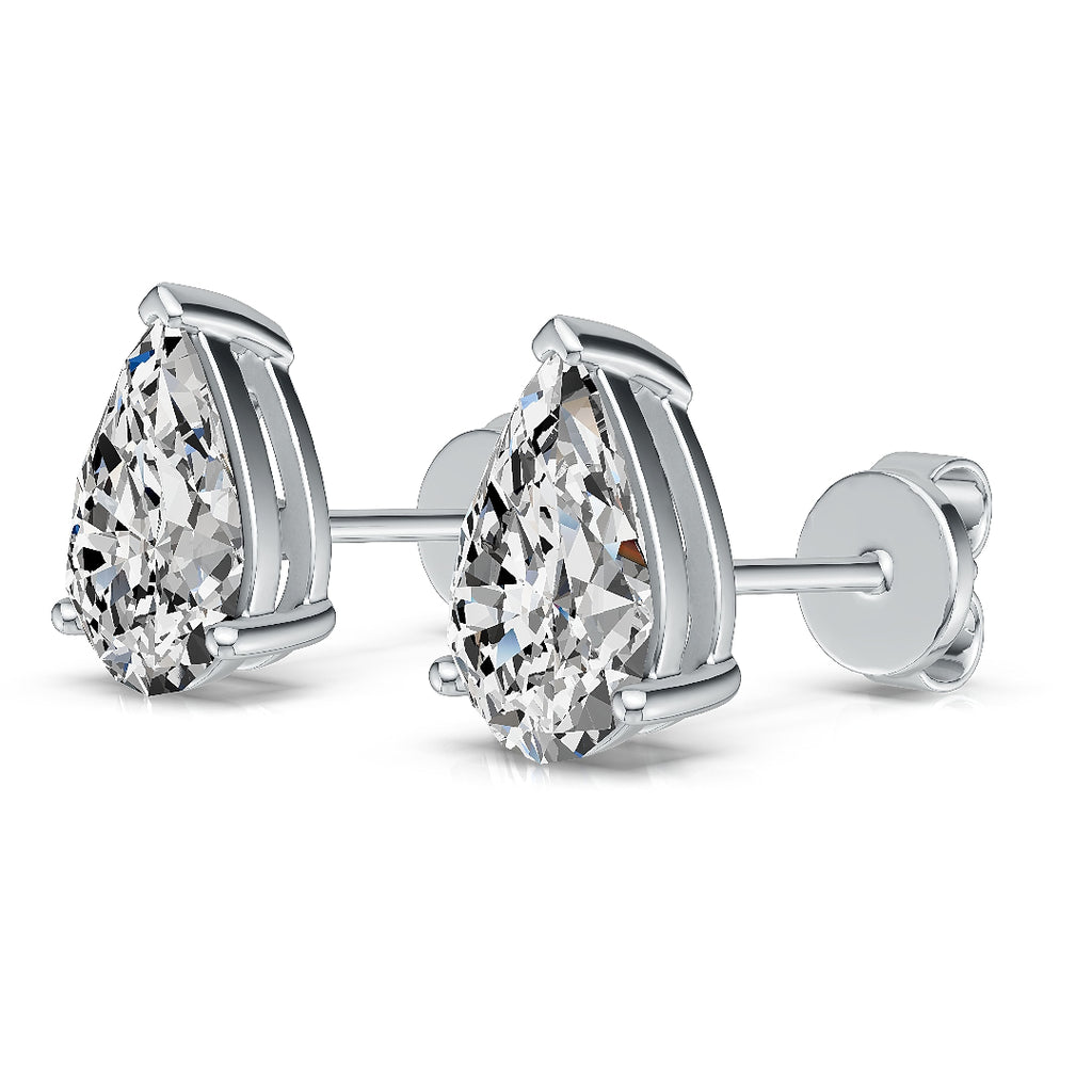 10K White Gold 0.50ct Pear Lab Diamond Stud Earrings