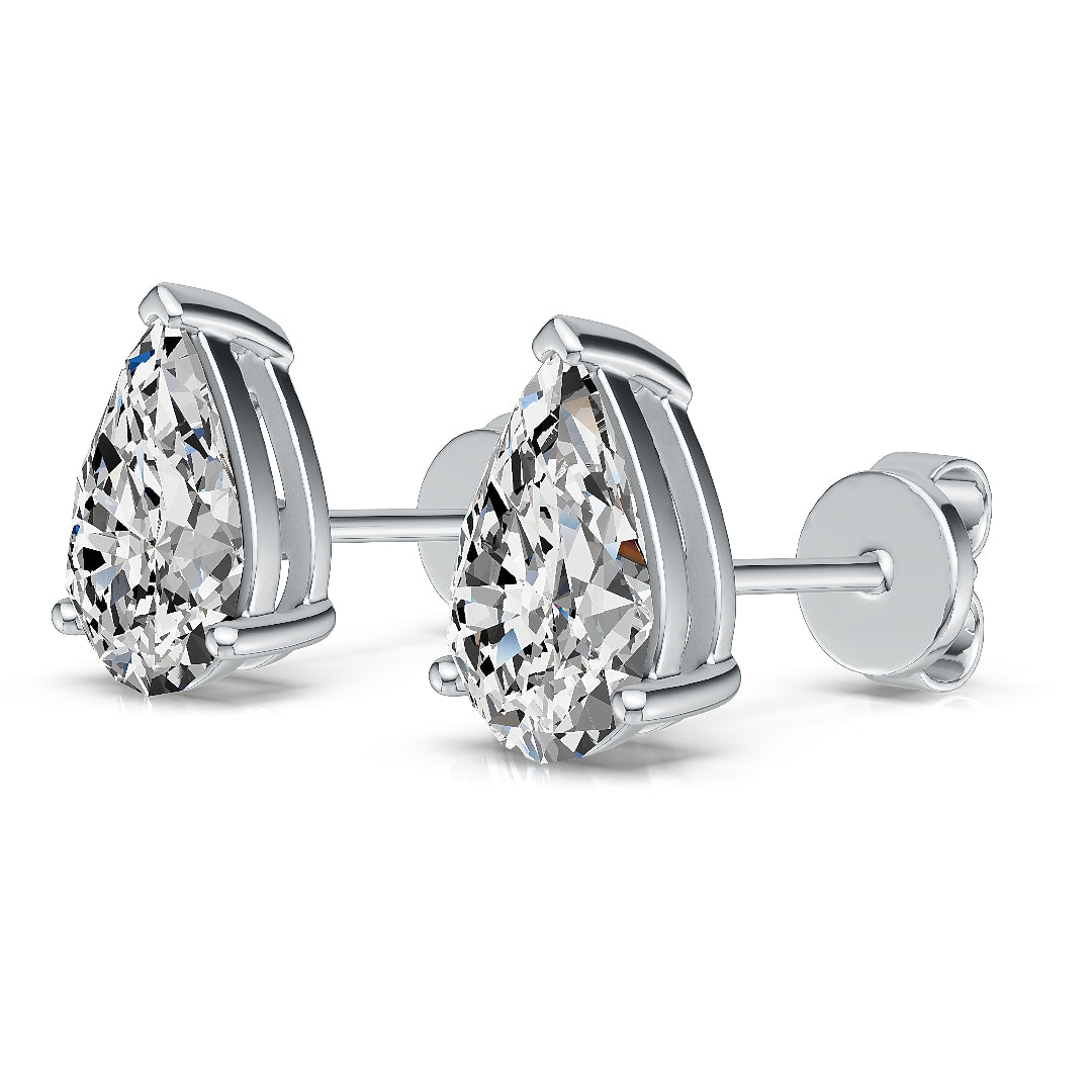 10K White Gold 0.50ct Pear Lab Diamond Stud Earrings