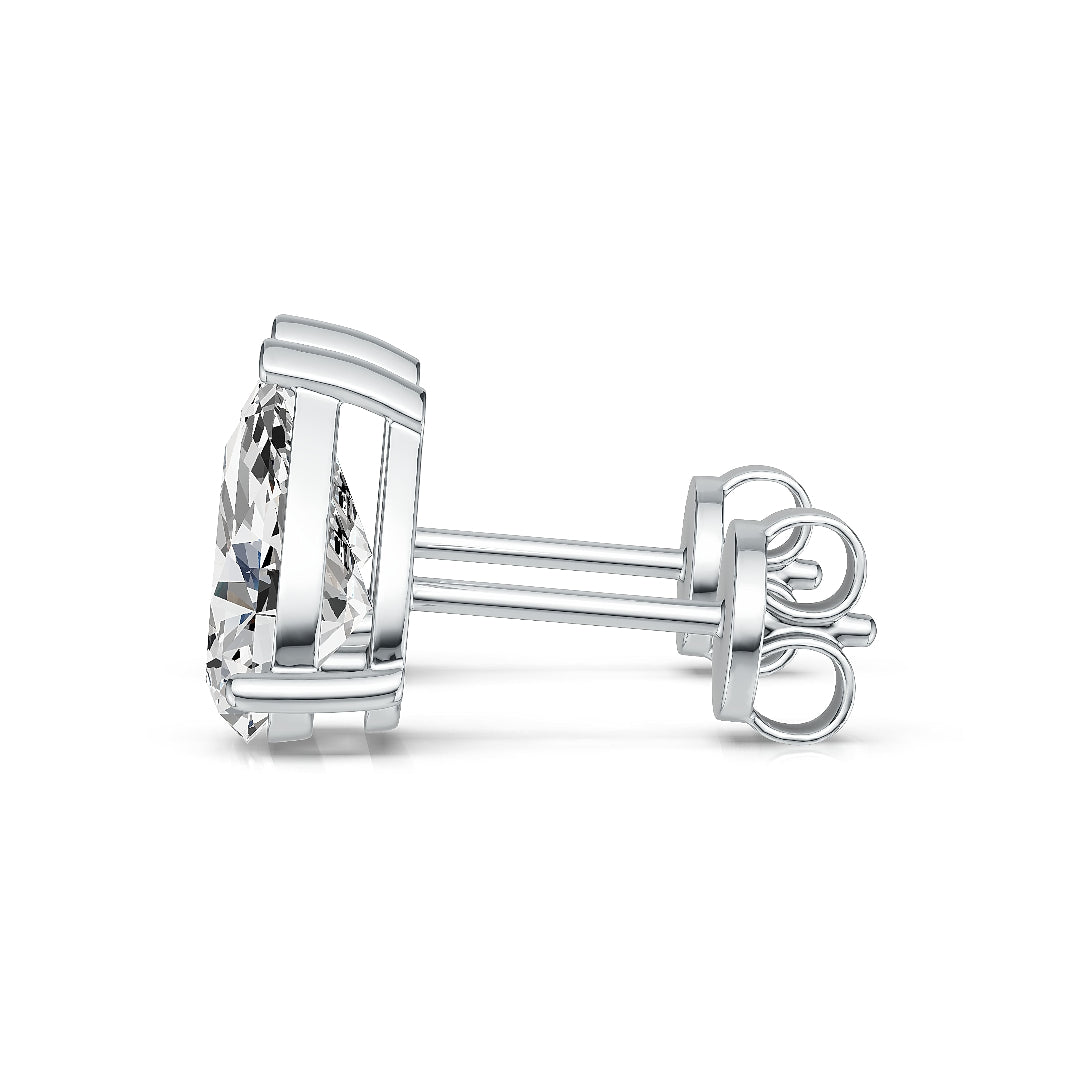 10K White Gold 0.50ct Pear Lab Diamond Stud Earrings