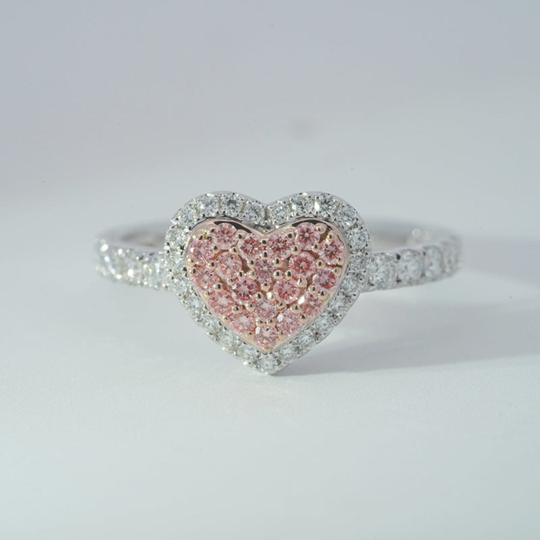 10K White/Rose Gold 0.64ct Lab Diamond Multi-Stone Ring