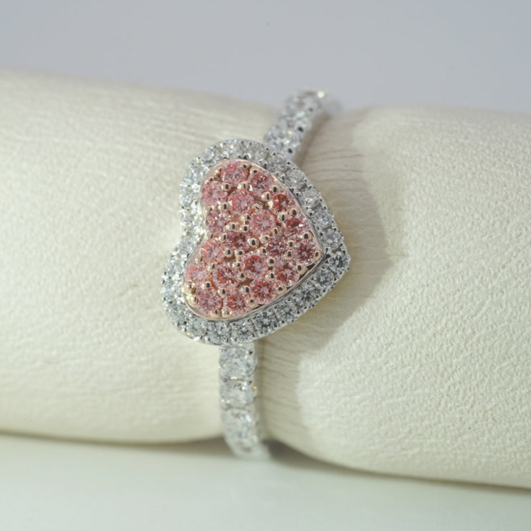 10K White/Rose Gold 0.64ct Lab Diamond Multi-Stone Ring