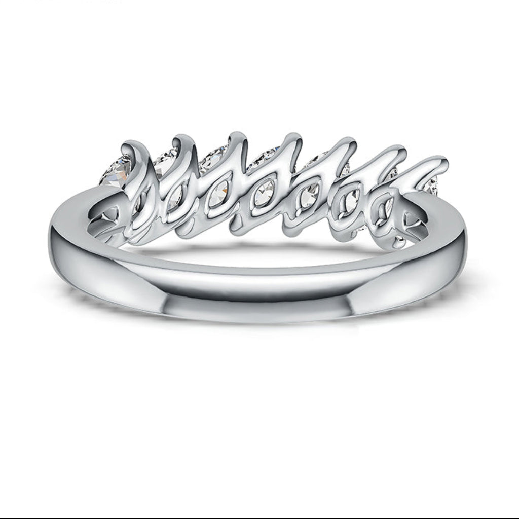 10K White Gold 0.8ct Lab Diamond Seven-Stone Marquise Ring