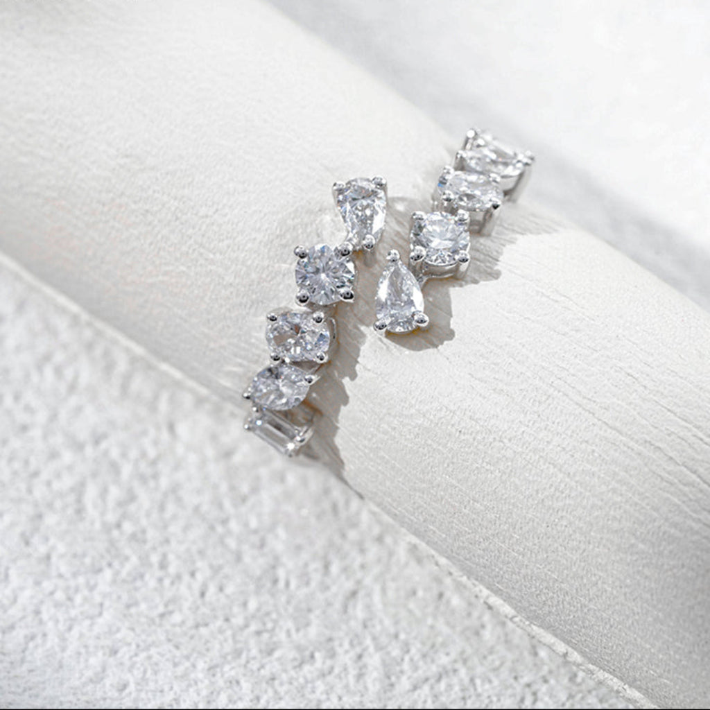 10K White Gold 0.9ct Lab Diamond Multi-Shape Eternity Ring