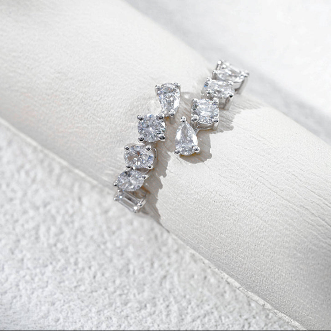 10K White Gold 0.9ct Lab Diamond Multi-Shape Eternity Ring