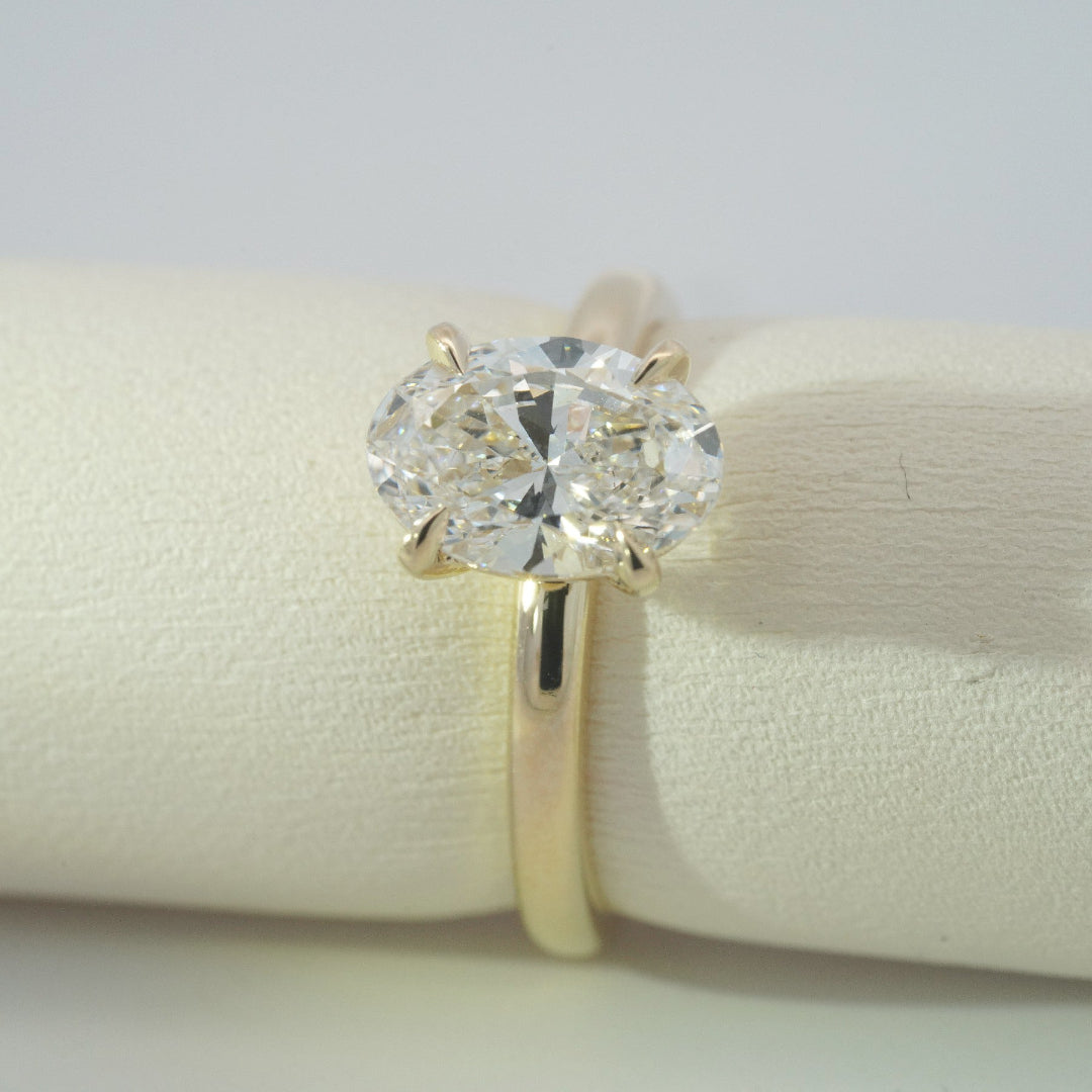 10K Yellow Gold 1.0ct Lab Diamond Solitaire Ring