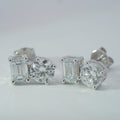 10K Gold White/Yellow 1.9ct Lab Diamond Two-Stone Stud Earrings