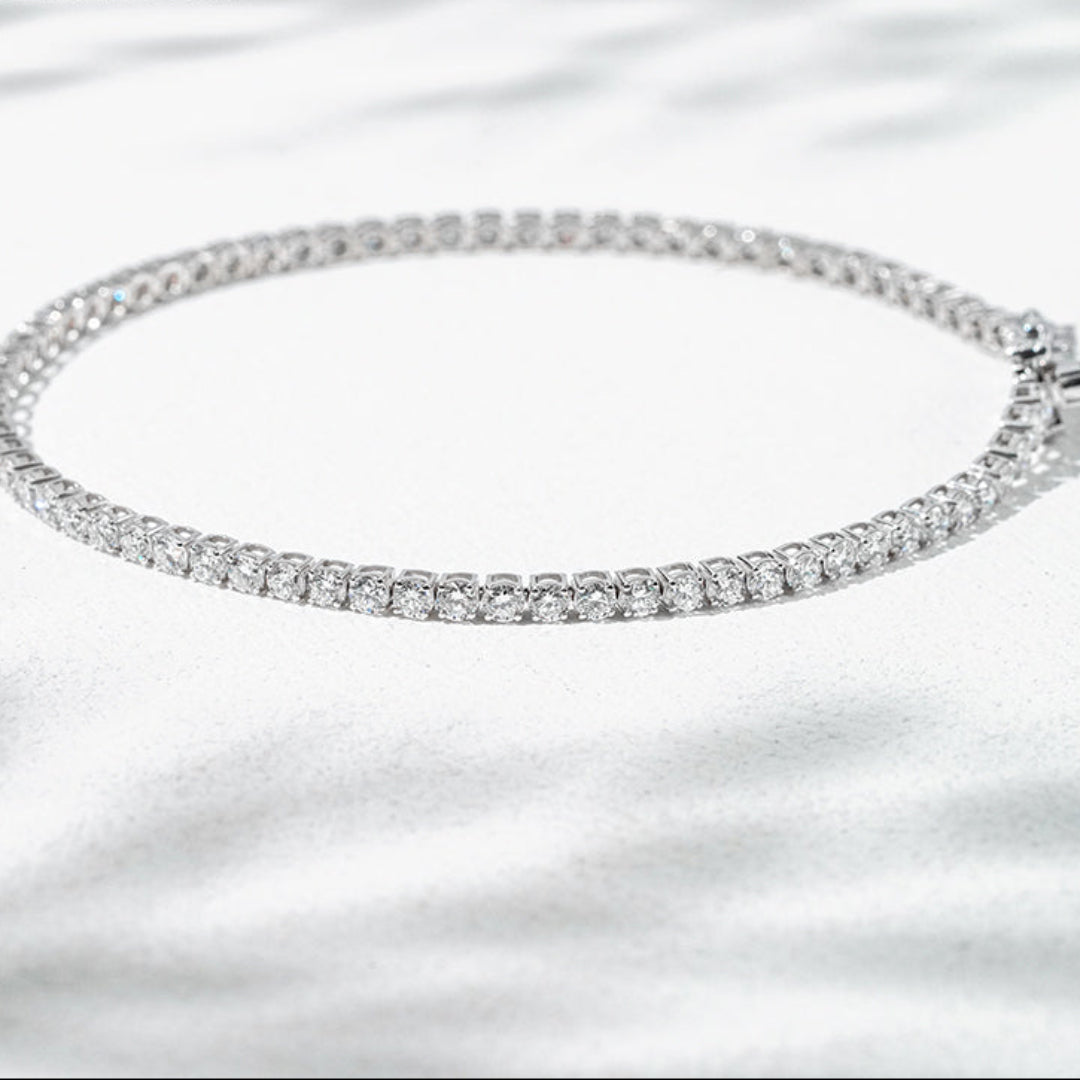 10K White Gold Lab Diamond Bracelet 2.4mm