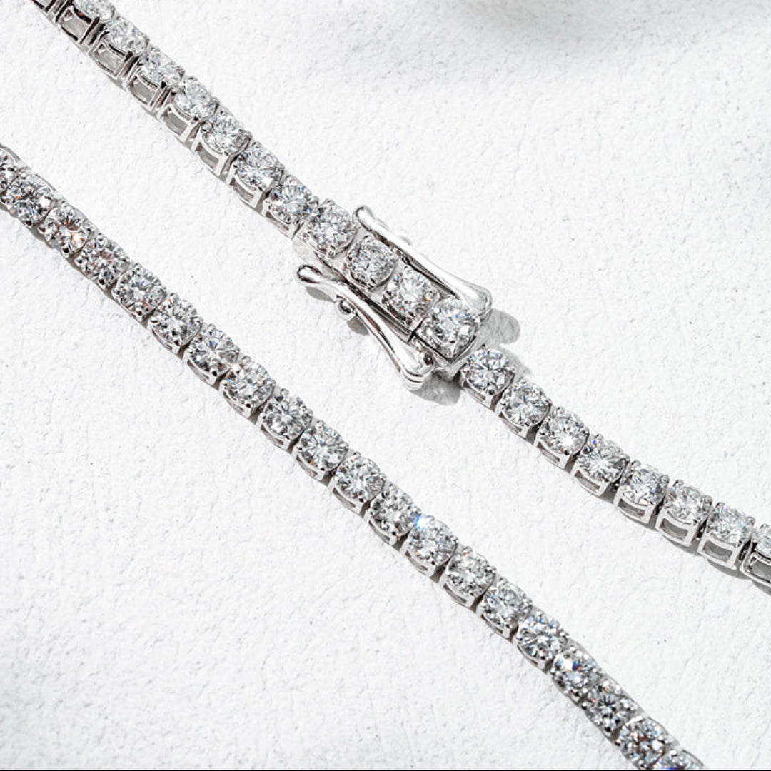 10K White Gold Lab Diamond Bracelet 2.4mm