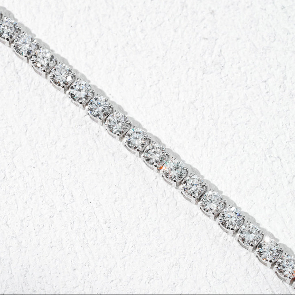 10K White Gold Lab Diamond Bracelet 2.4mm
