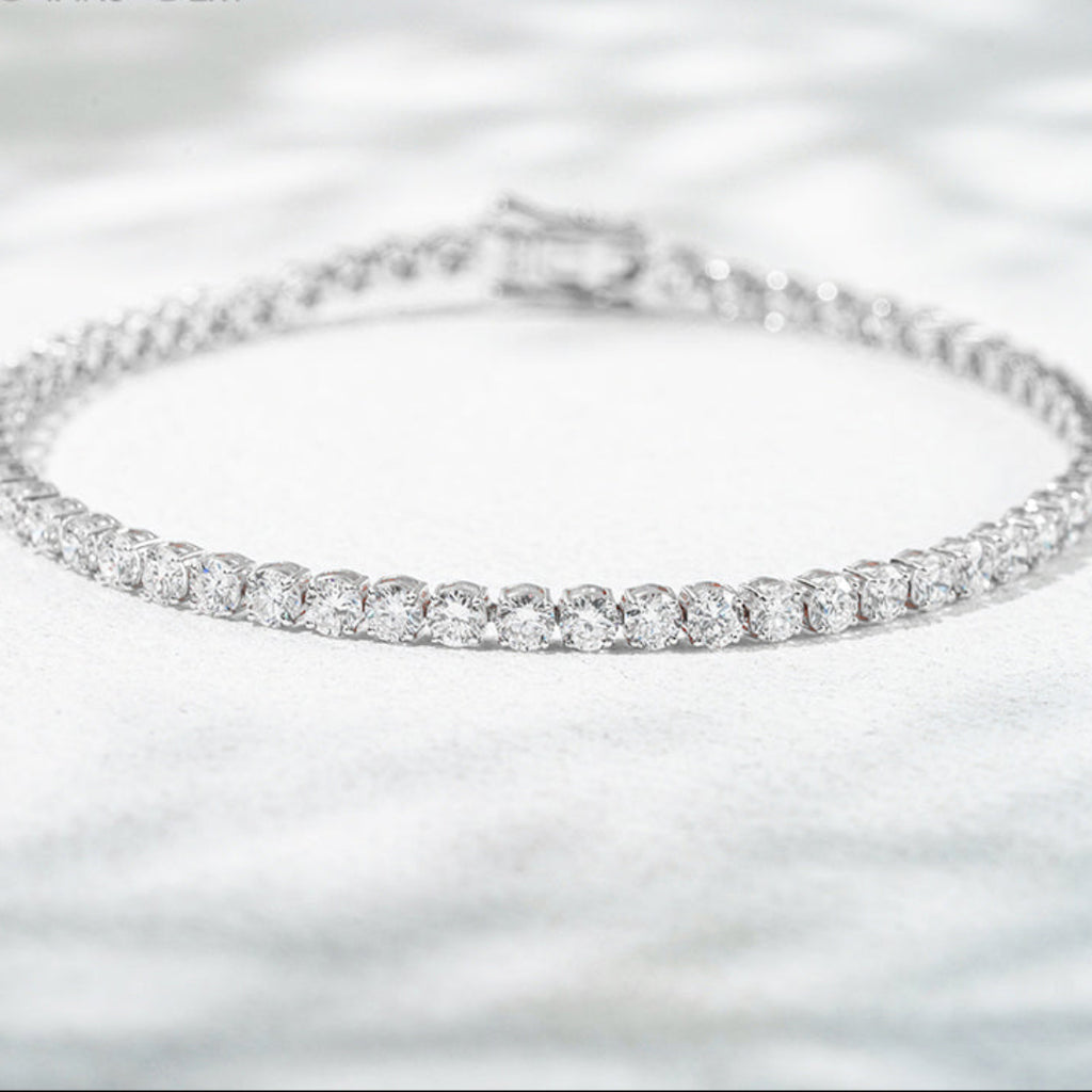 10K White Gold Lab Diamond Bracelet 2.7mm