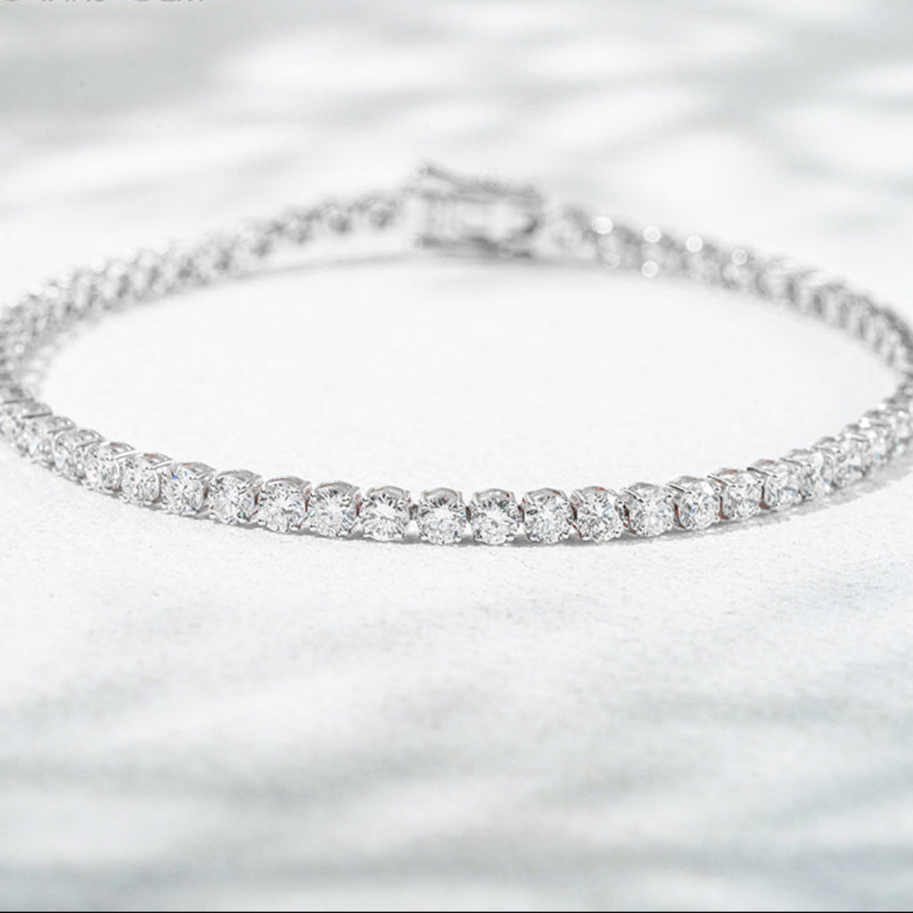 10K White Gold Lab Diamond Bracelet 3.1mm