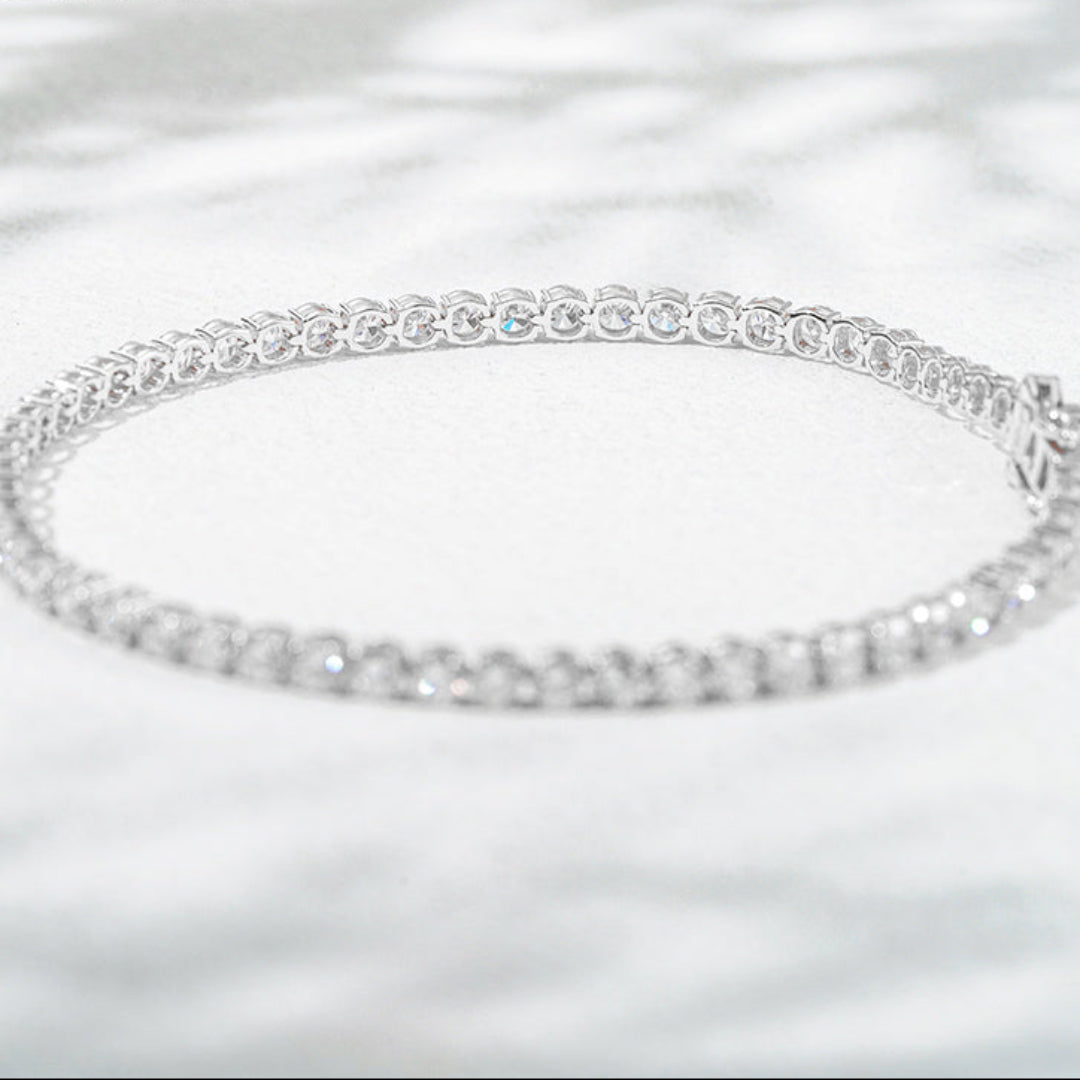 10K White Gold Lab Diamond Bracelet 3.1mm