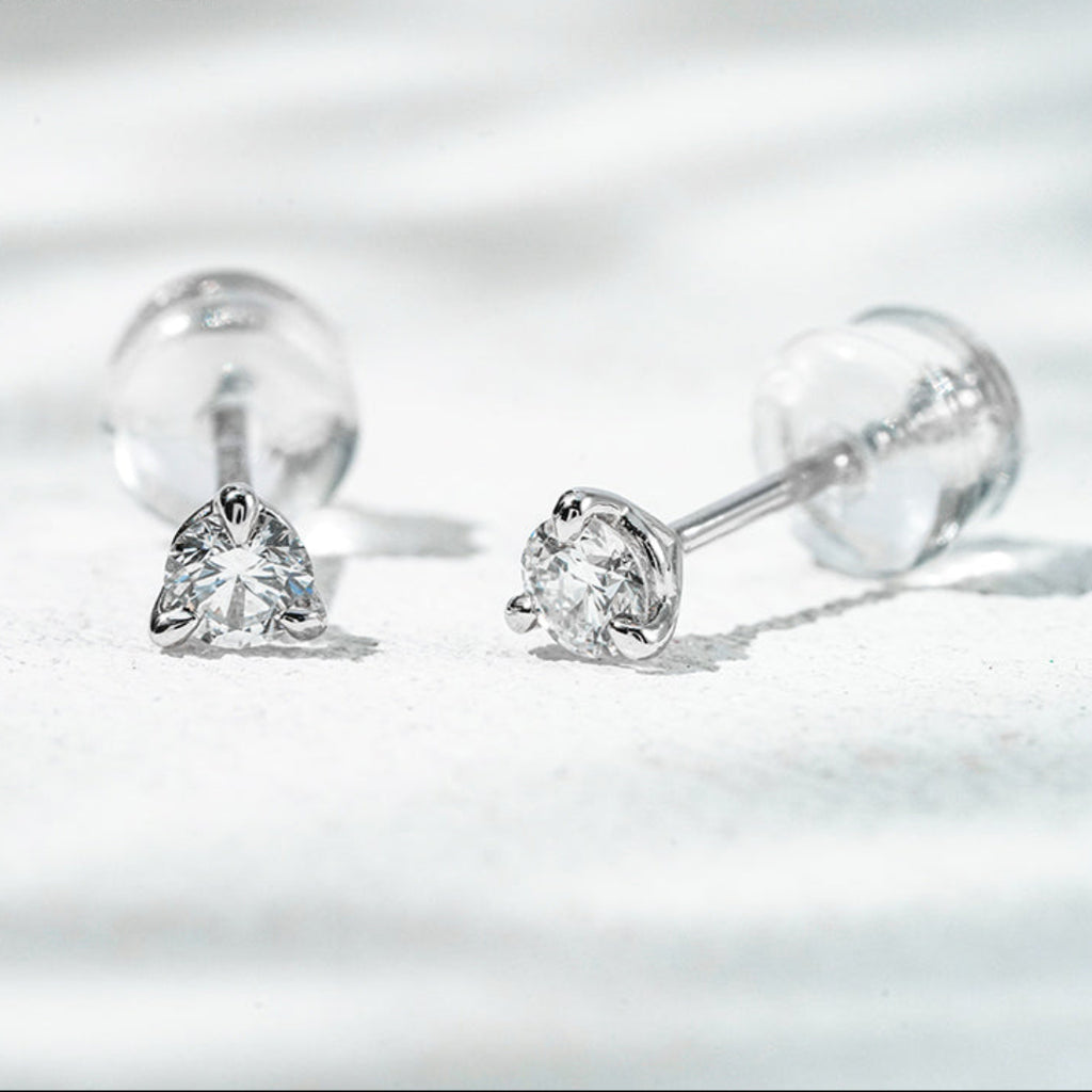 10K White Gold Lab Diamond Earrings Martini [.20CT TCW]