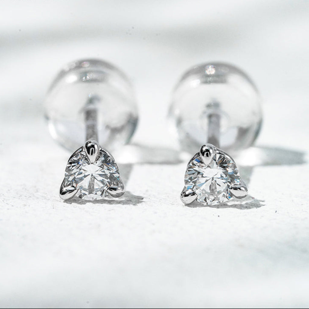 10K White Gold Lab Diamond Earrings Martini [.20CT TCW]