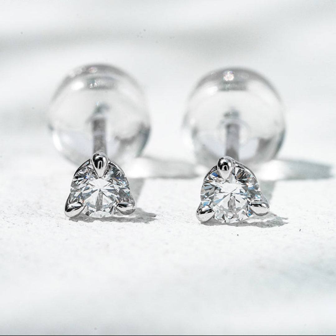 10K White Gold Lab Diamond Earrings Martini [.20CT TCW]