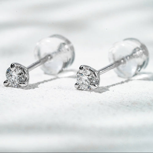 10K White Gold Lab Diamond Earrings Martini [.20CT TCW]