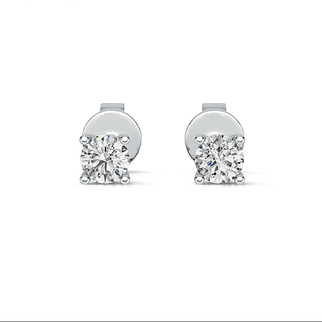10K White Gold Lab Diamond Earrings Martini [.28CT TCW]