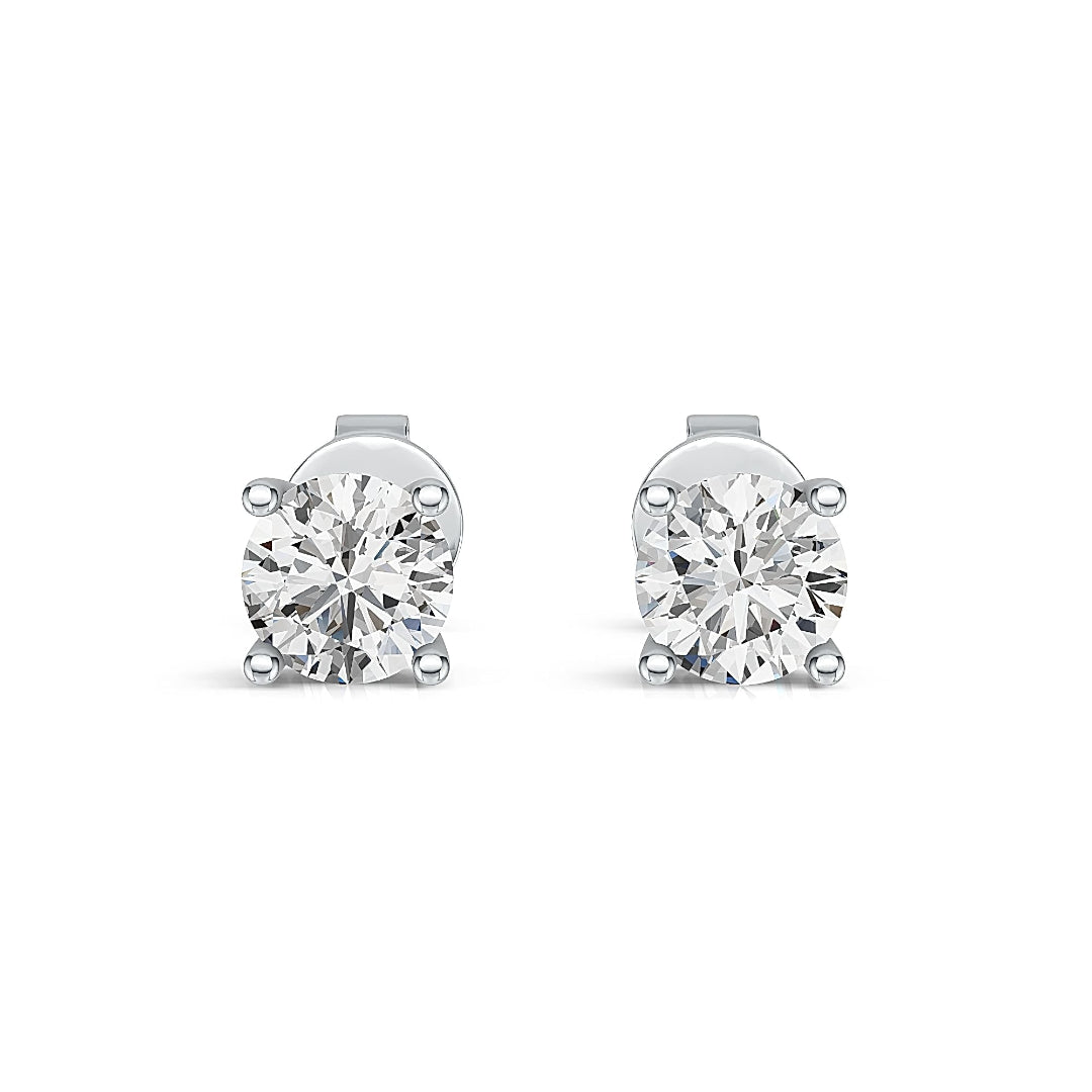 1.1ct Lab Diamond Stud Earrings – 10K White Gold