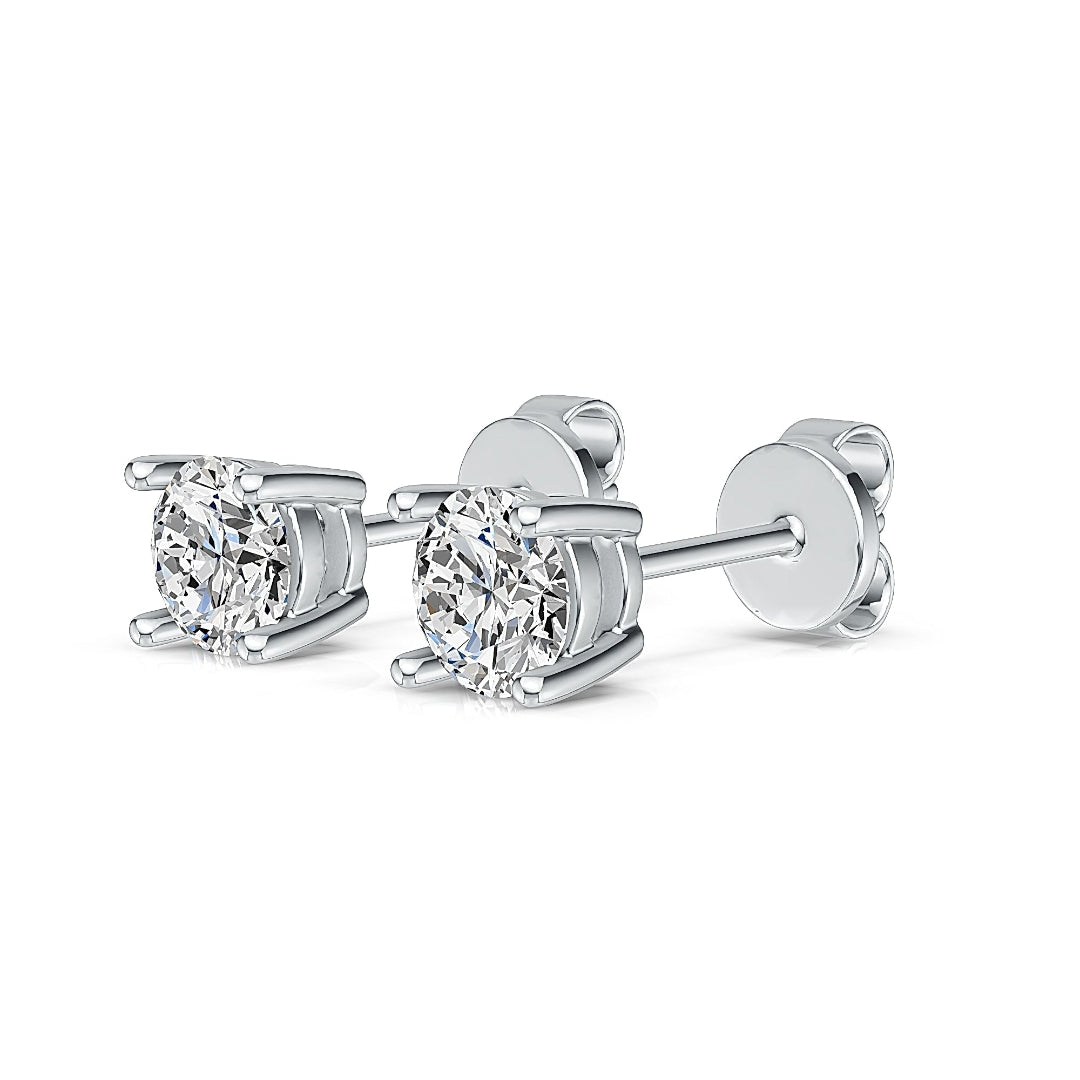 1.1ct Lab Diamond Stud Earrings – 10K White Gold