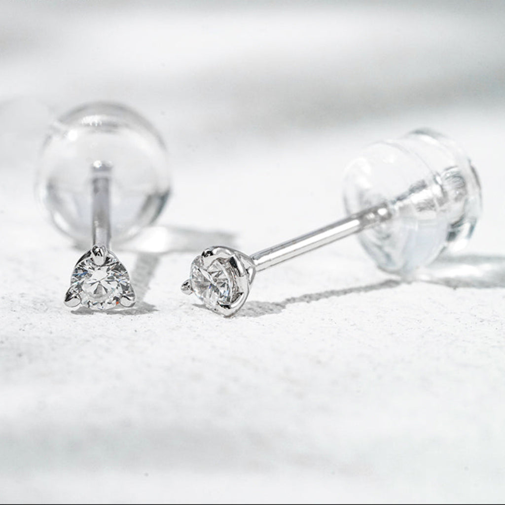 10K White Gold Lab Diamond Earrings Martini [0.10CT TCW]