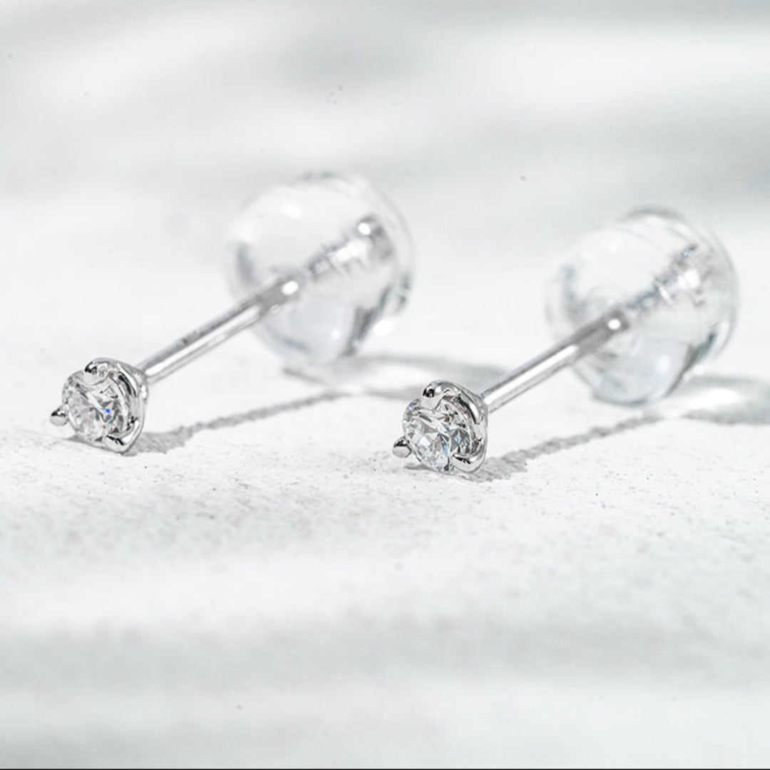 10K White Gold Lab Diamond Earrings Martini [0.10CT TCW]