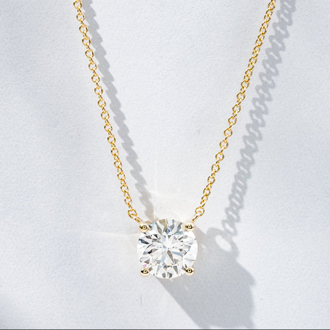 10K Gold 0.5ct Lab Diamond Solitaire Necklace