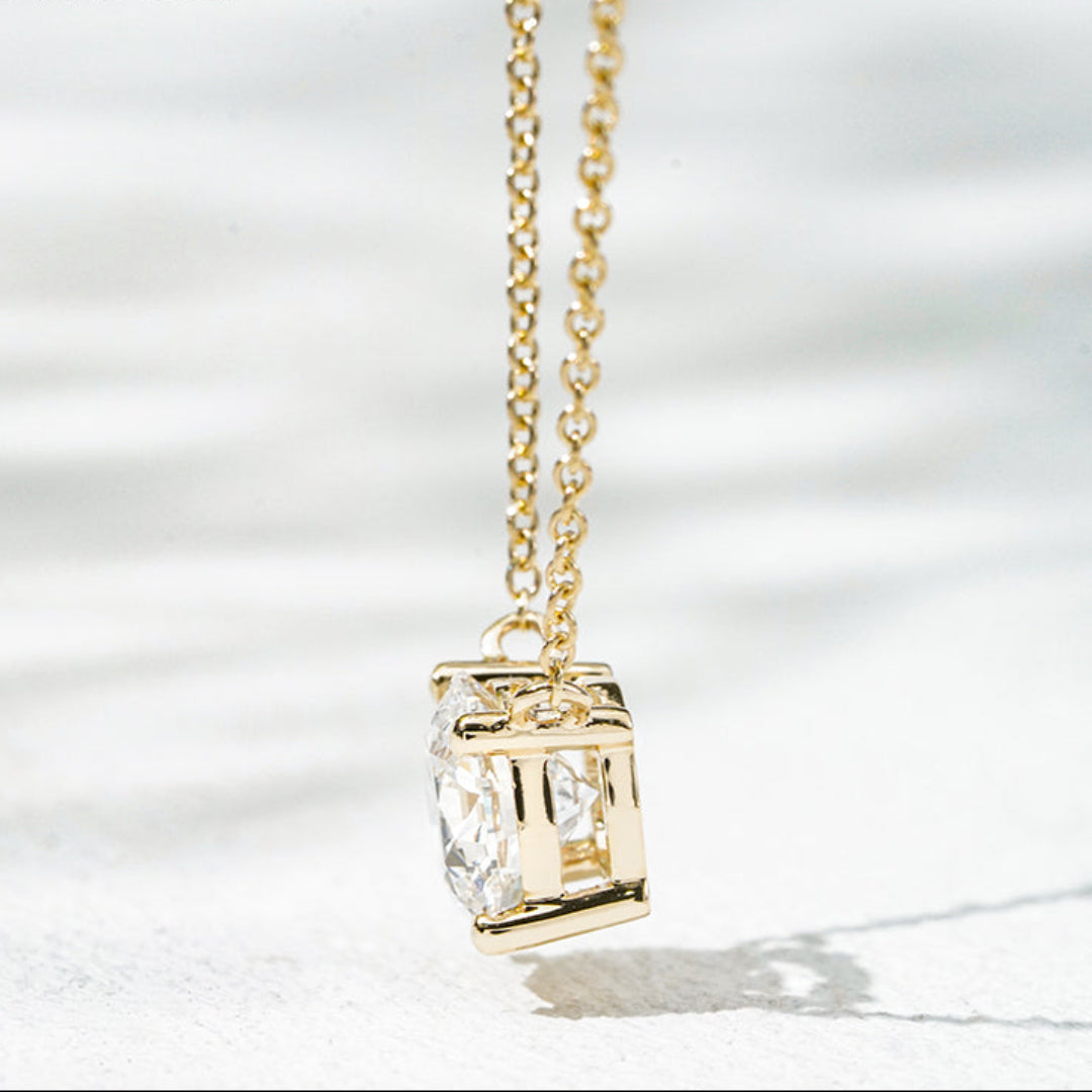 10K Gold 0.5ct Lab Diamond Solitaire Necklace