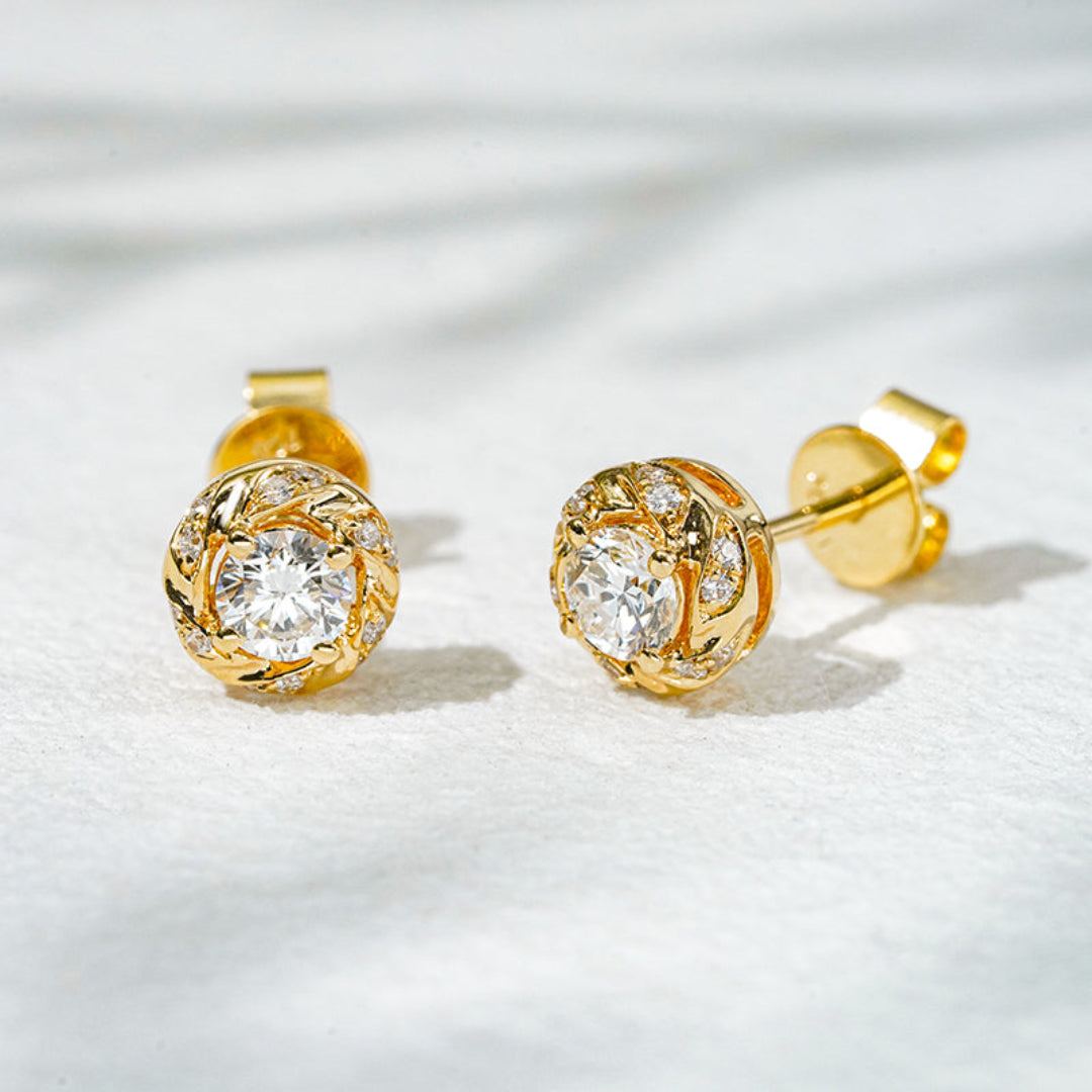 18K Yellow Gold Lab Diamond Stud Earrings – 0.44 CTW