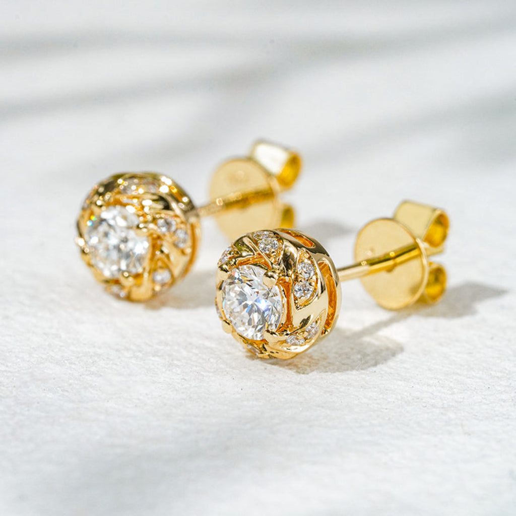 18K Yellow Gold Lab Diamond Stud Earrings – 0.44 CTW