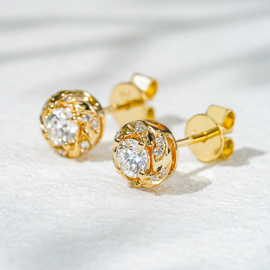 18K Yellow Gold Lab Diamond Stud Earrings – 0.44 CTW