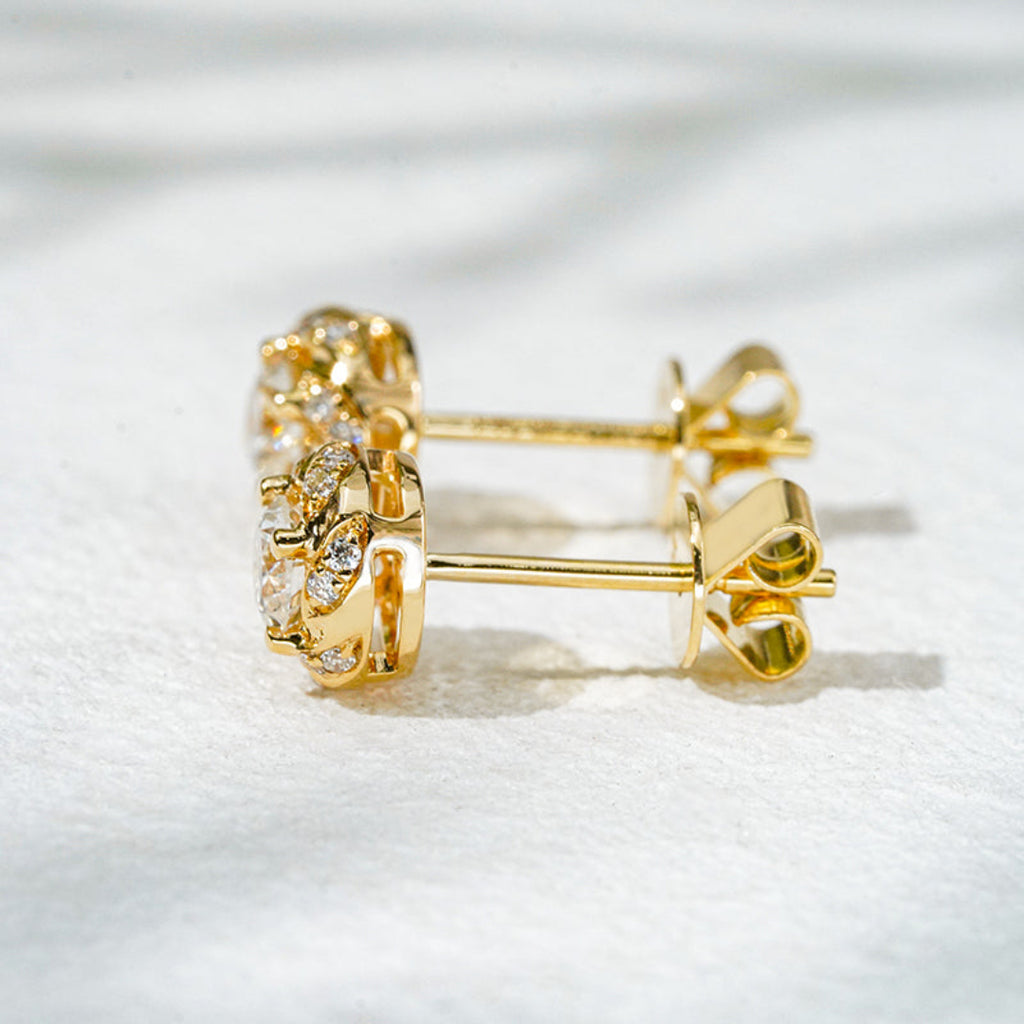 18K Yellow Gold Lab Diamond Stud Earrings – 0.44 CTW