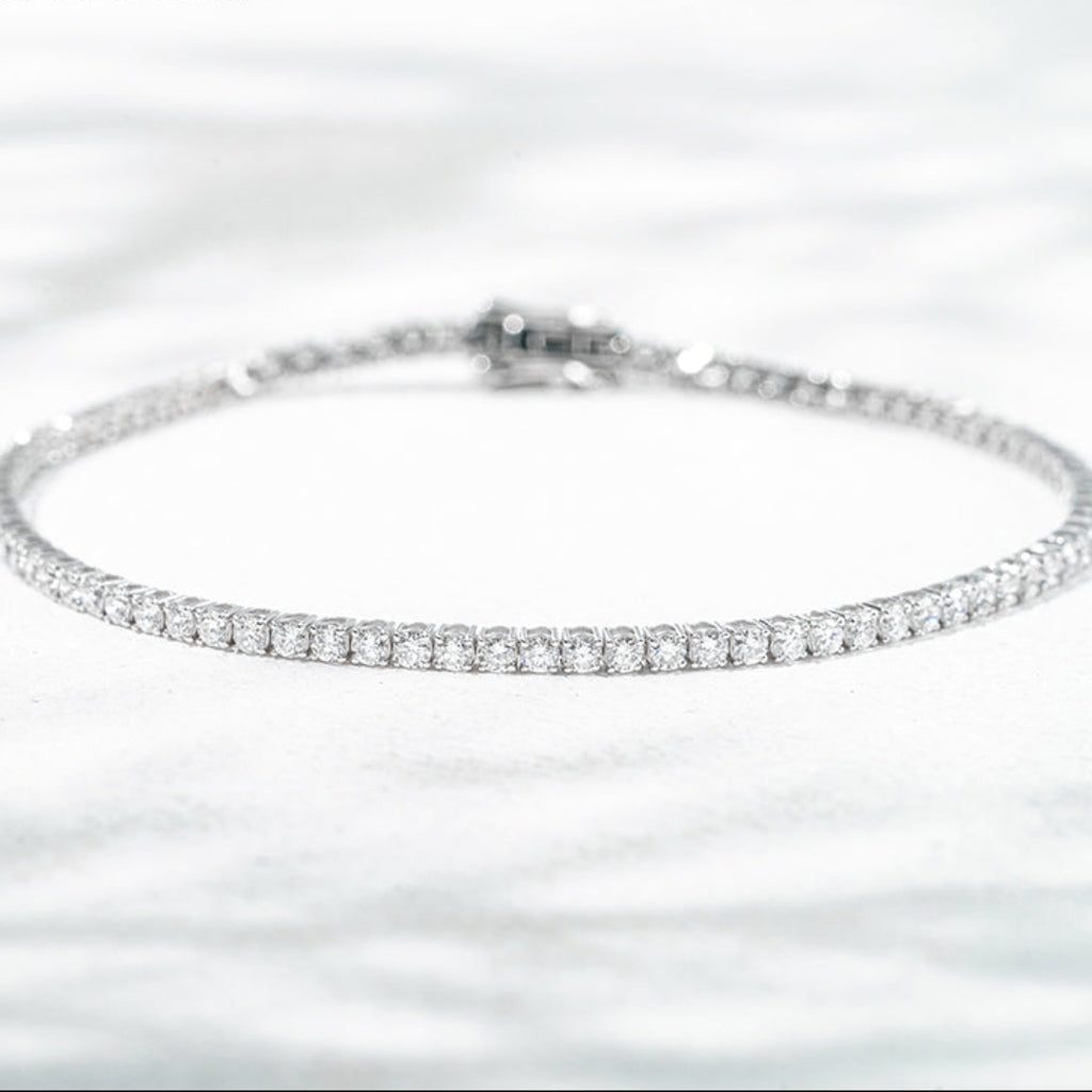 10K White Gold Lab Diamond Bracelet 1.9mm
