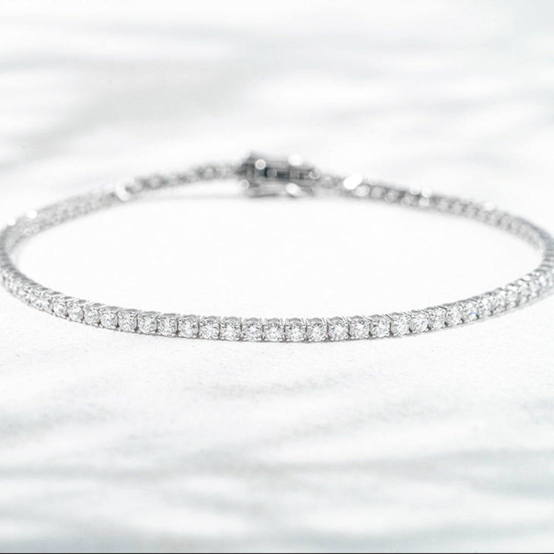 10K White Gold Lab Diamond Bracelet 1.9mm