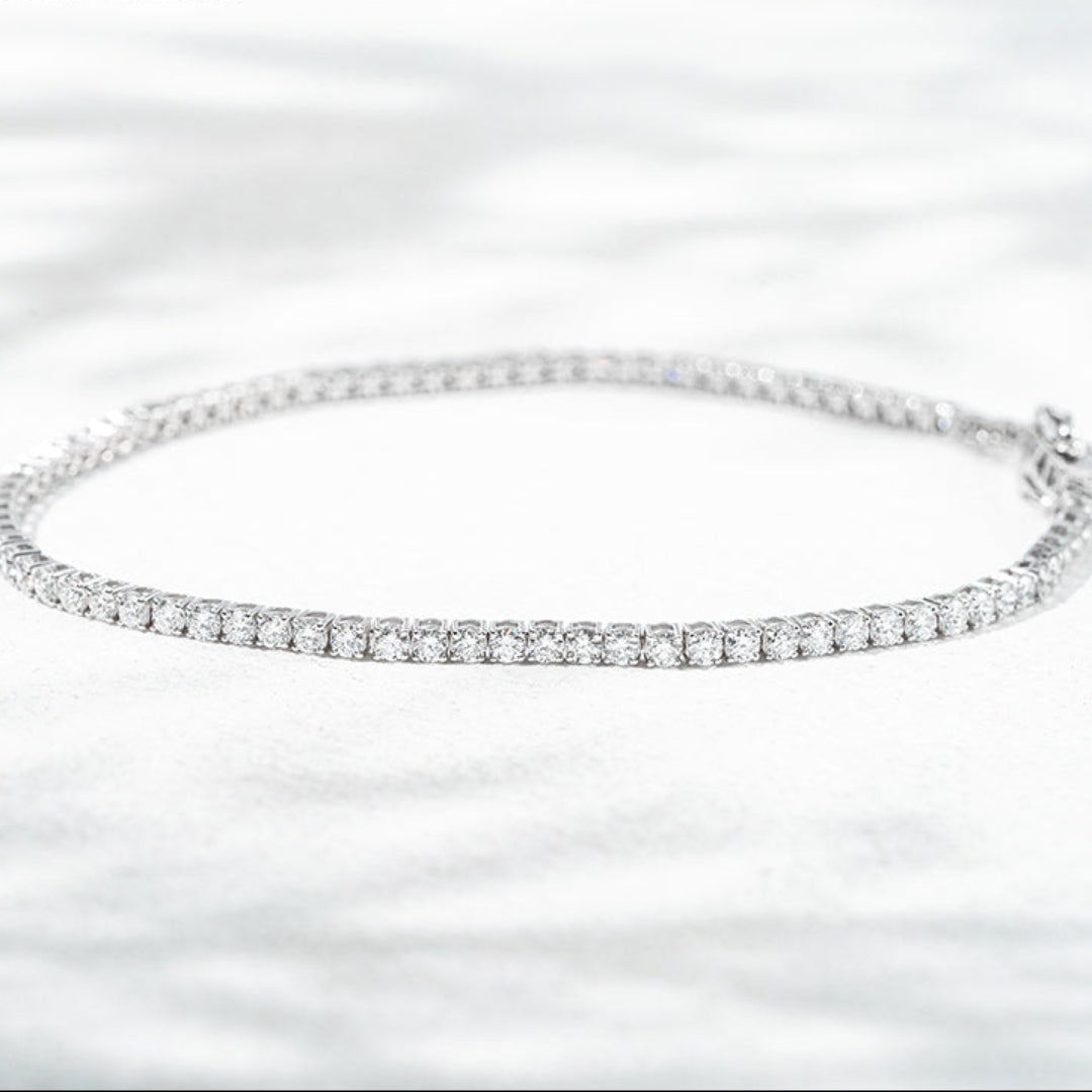 10K White Gold Lab Diamond Bracelet 1.9mm