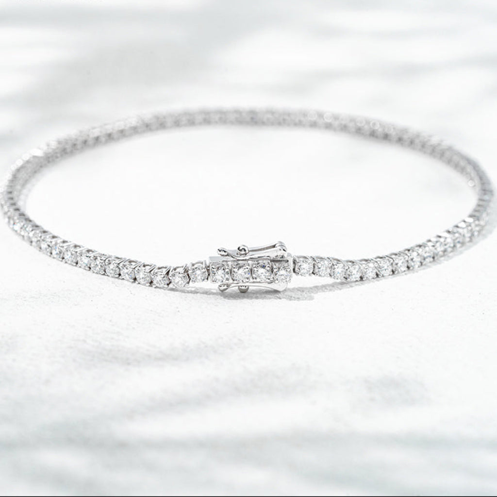 10K White Gold Lab Diamond Bracelet 1.9mm