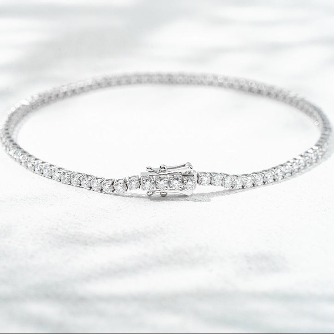 10K White Gold Lab Diamond Bracelet 1.9mm