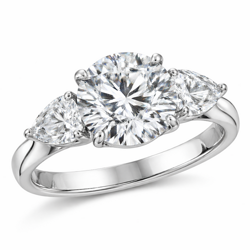 10K White Gold 4.5ct Lab Diamond Three-Stone Ring