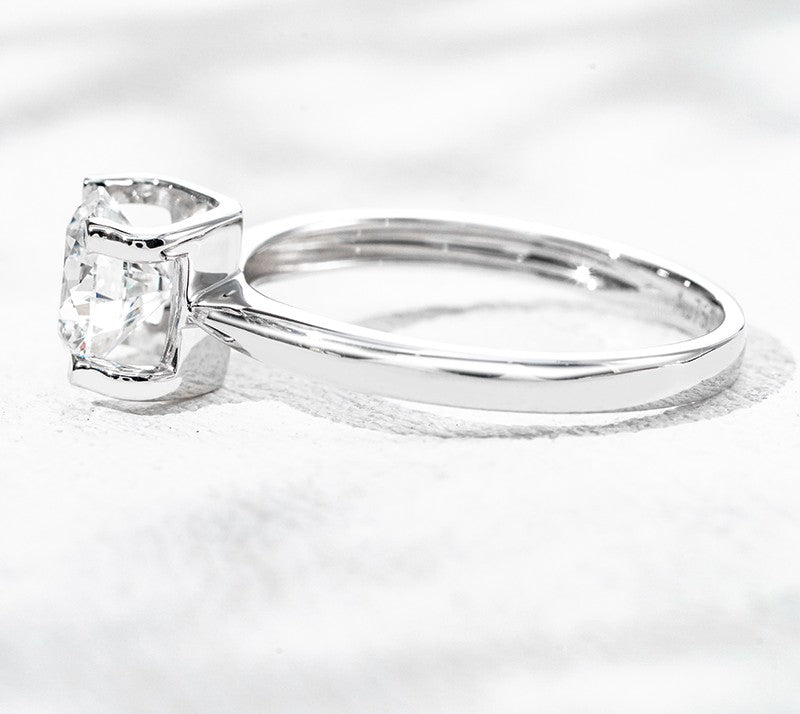 18K White Gold 1.01ct Lab Grown Diamond Bull Head Solitaire Ring