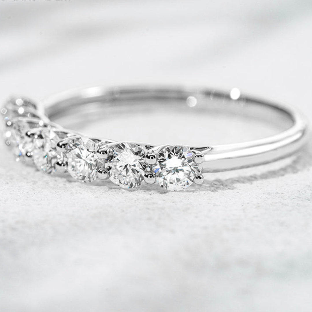 10K White Gold - Seven Princess Lab Diamond Eternity Ring