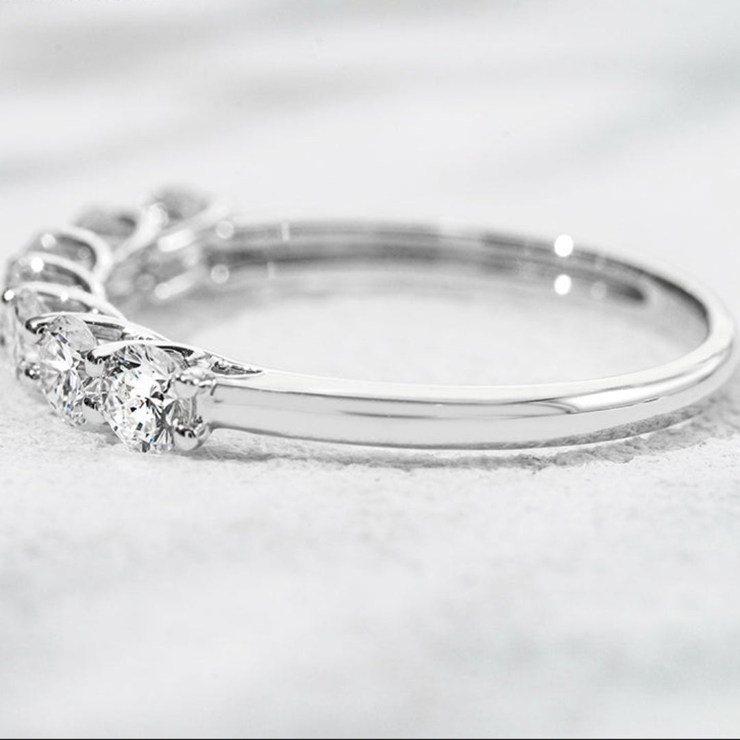 10K White Gold - Seven Princess Lab Diamond Eternity Ring