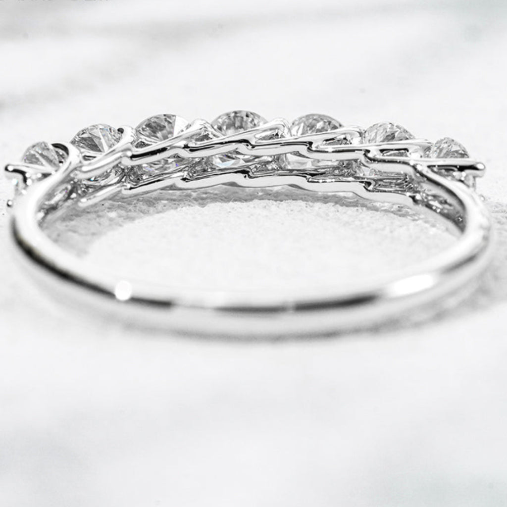 10K White Gold - Seven Princess Lab Diamond Eternity Ring