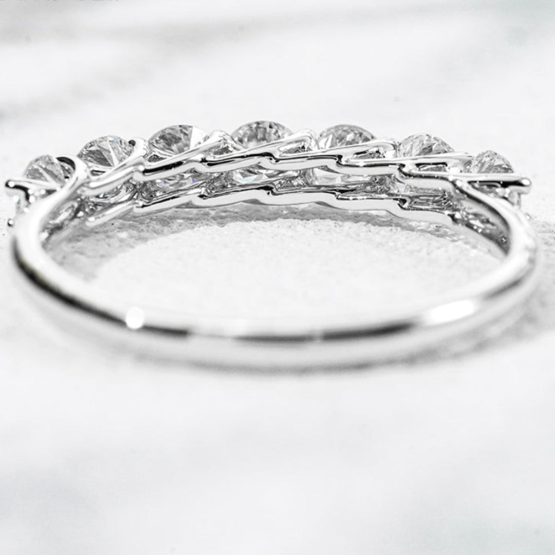 10K White Gold - Seven Princess Lab Diamond Eternity Ring