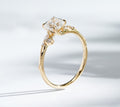 18K Yellow Gold 1.22ct Lab Grown Diamond Pavé Filigree Ring | Cushion Cut