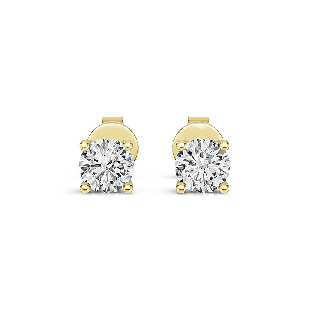 10K Yellow Gold 0.55ct Lab Grown Diamond Basket Stud Earrings