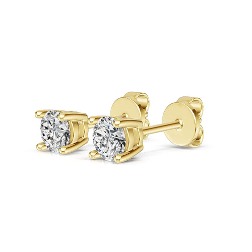 10K Yellow Gold 0.55ct Lab Grown Diamond Basket Stud Earrings